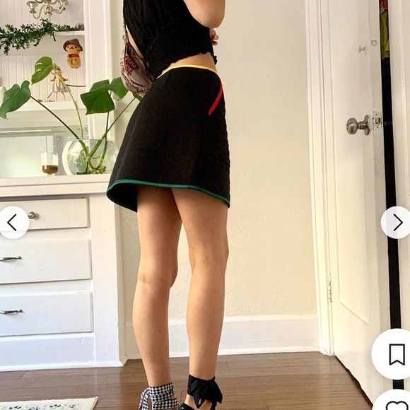 Juicy Couture Y2K Quilted Black Skirt with Red and Yellow Accents - Picture 2 of 8